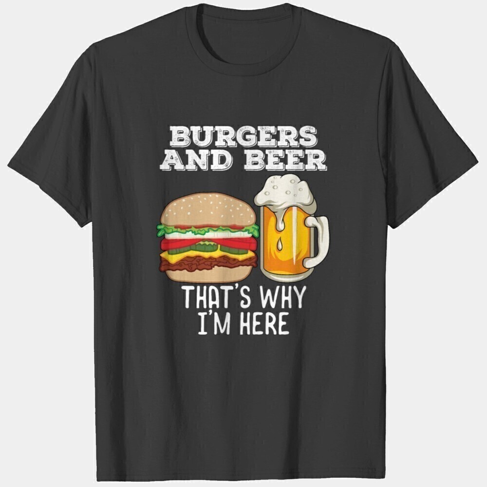 BBQ Barbecue Burgers Beer Funny Food Lover Graphic T-Shirt